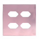 Placa p/ 4 tomadas 4x4 - Novara Glass Ouro Rose